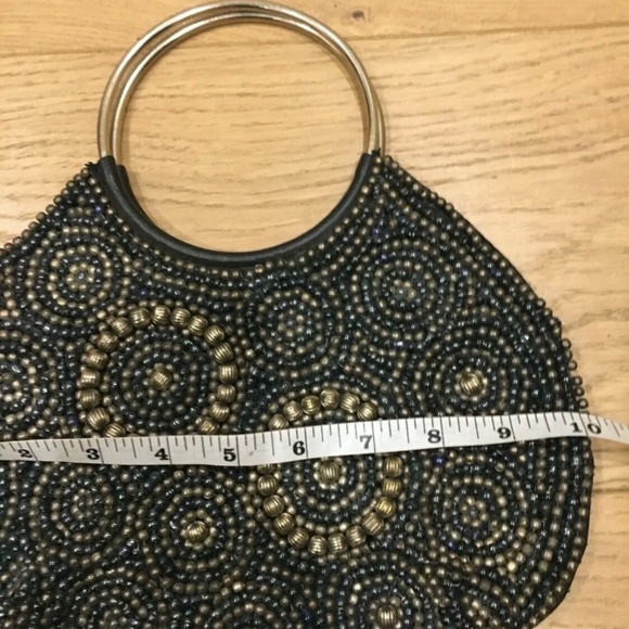 Coldwater Creek Evening Purse Black Embellished Faux Leather - Picture 9 of 11